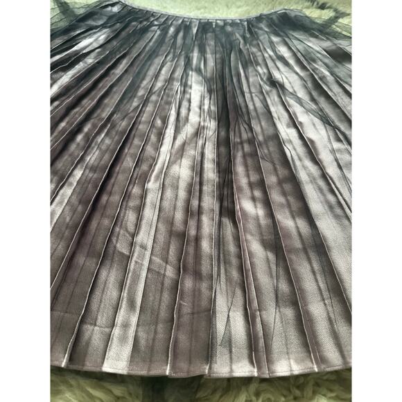 St. John evening Collection Pleated Metallic Skirt pink black tutu knee sz 8 - Picture 9 of 16
